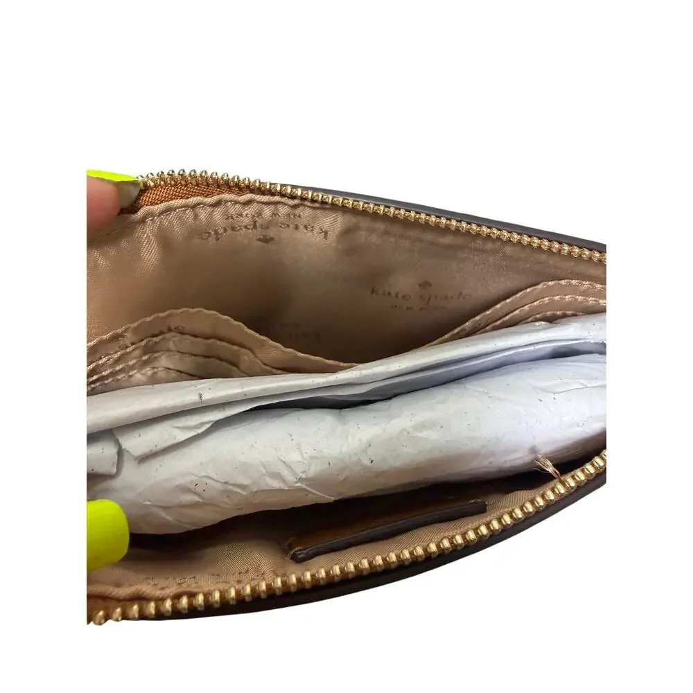 Kate Spade New York Brown Pebbled Leather Crossbody Wristlet Bag